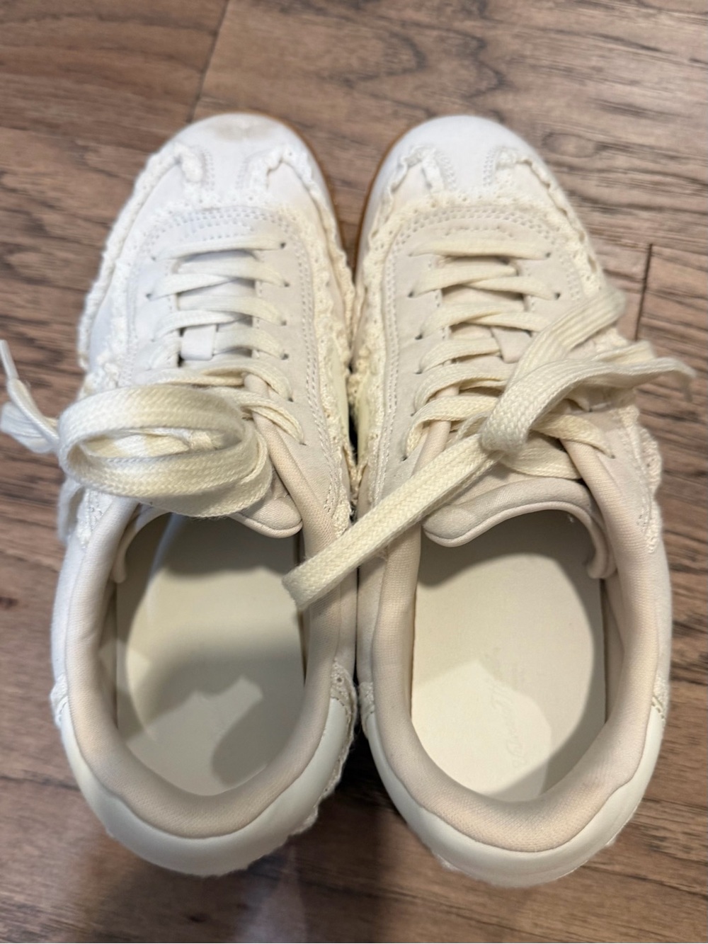 Target Women's Cream Lace-Trim Sneakers